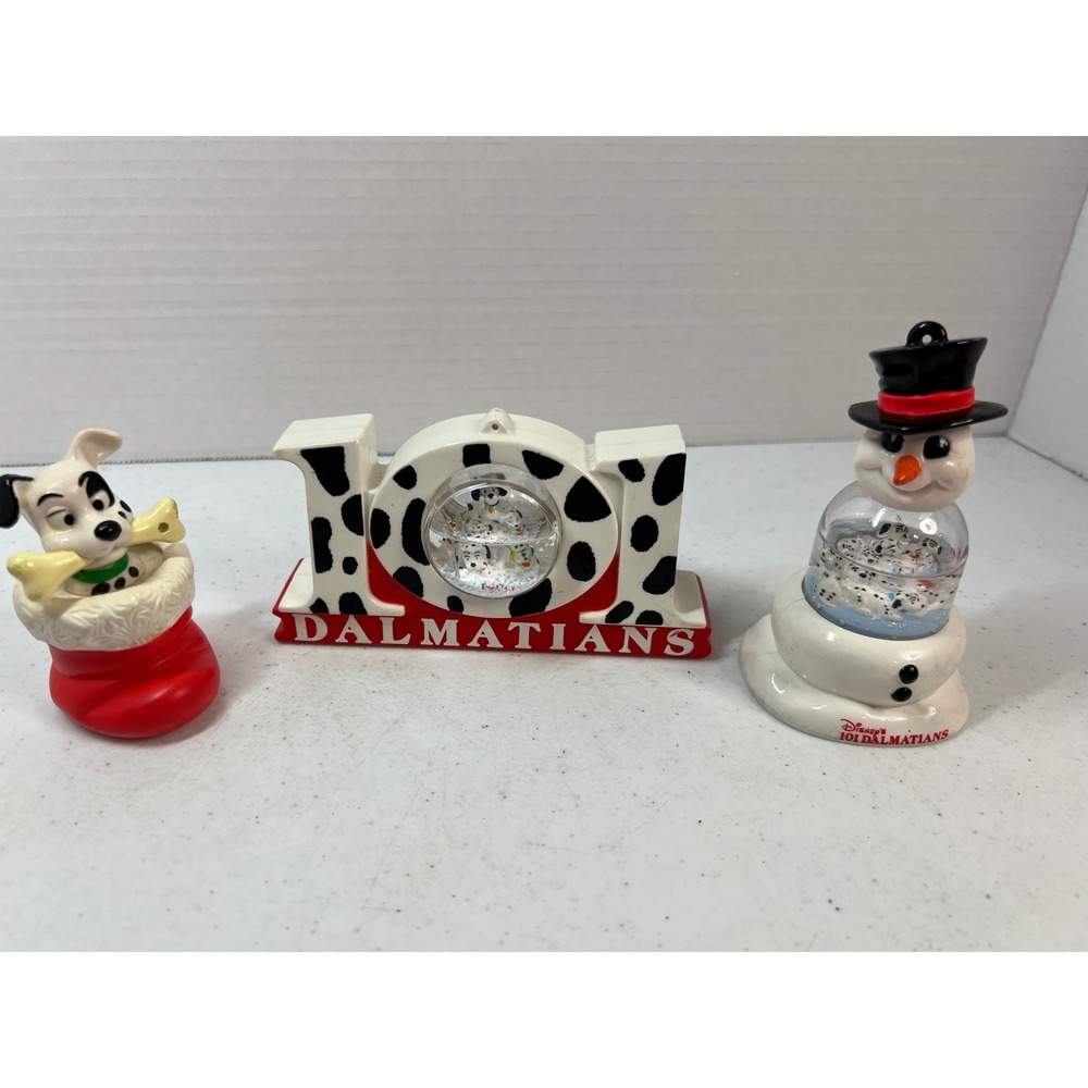 Vintage 1996 Disney 101 Dalmatians McDonalds Happy Meal Toy Lot Snow Globe Set